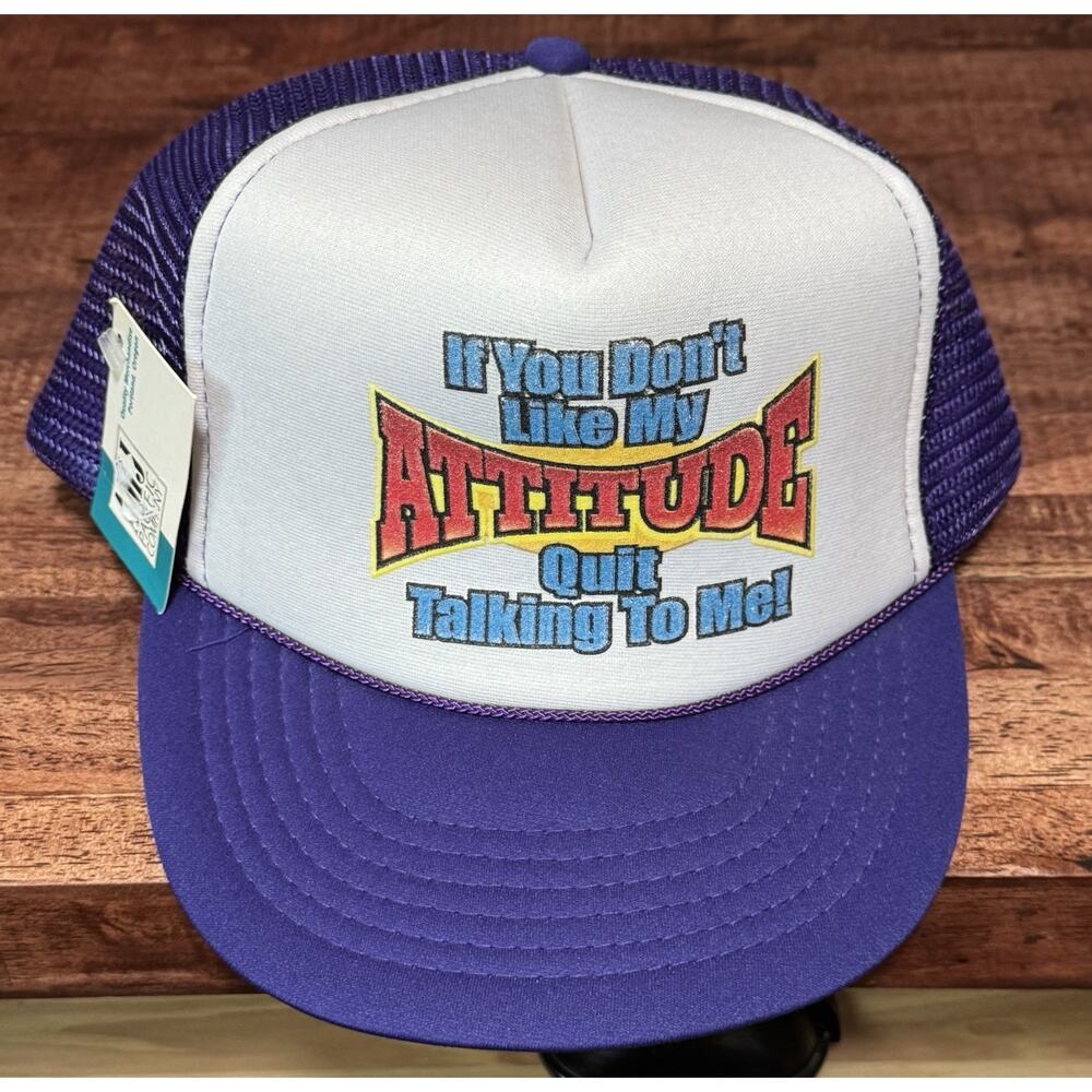 Vtg Nissun Cap “If You Don’t Like My Attitude…” Purple Trucker Mesh Hat